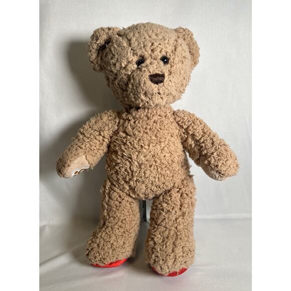 Build a Bear Timeless Teddy Plush Tan Brown Red Paws 2019 Version Stuffed Animal - Picture 1 of 7
